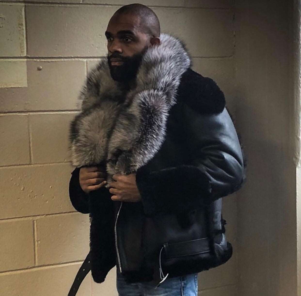 big and tall sheepskin coat